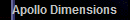 Apollo Dimensions